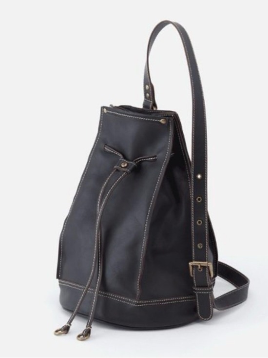 HOBO Handbags - Hobo International Coast Black Luxe Leather Sling Bucket Bag New Without Tags